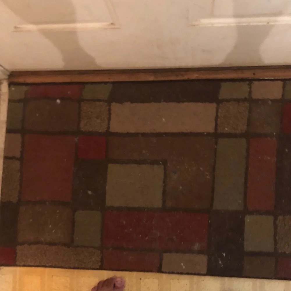 Entryway Accent Rug - Multi Brown and Red Geometric